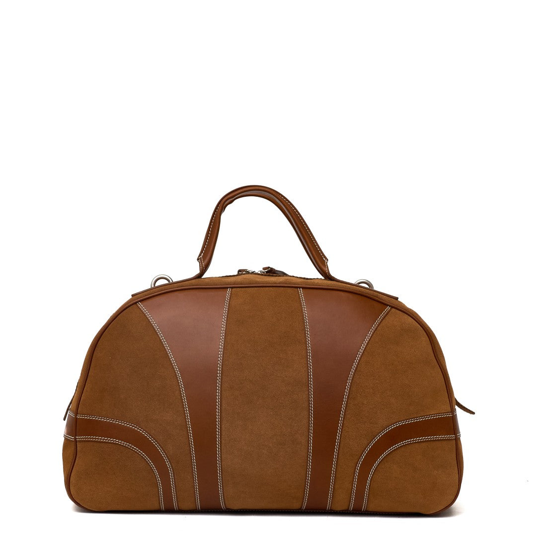 Dries Van Noten Structured Brown Leather Bag With Suede Panels