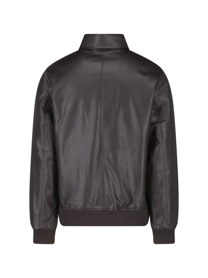 Carhartt Wip Brown Arizona Zip Faux Leather Jacket