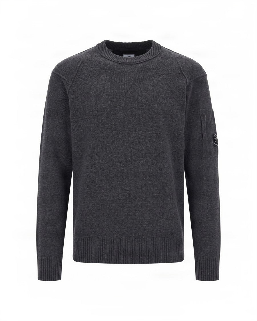 C.P. Company Dark Shadow Lens Crew Neck Wool-Blend Sweater