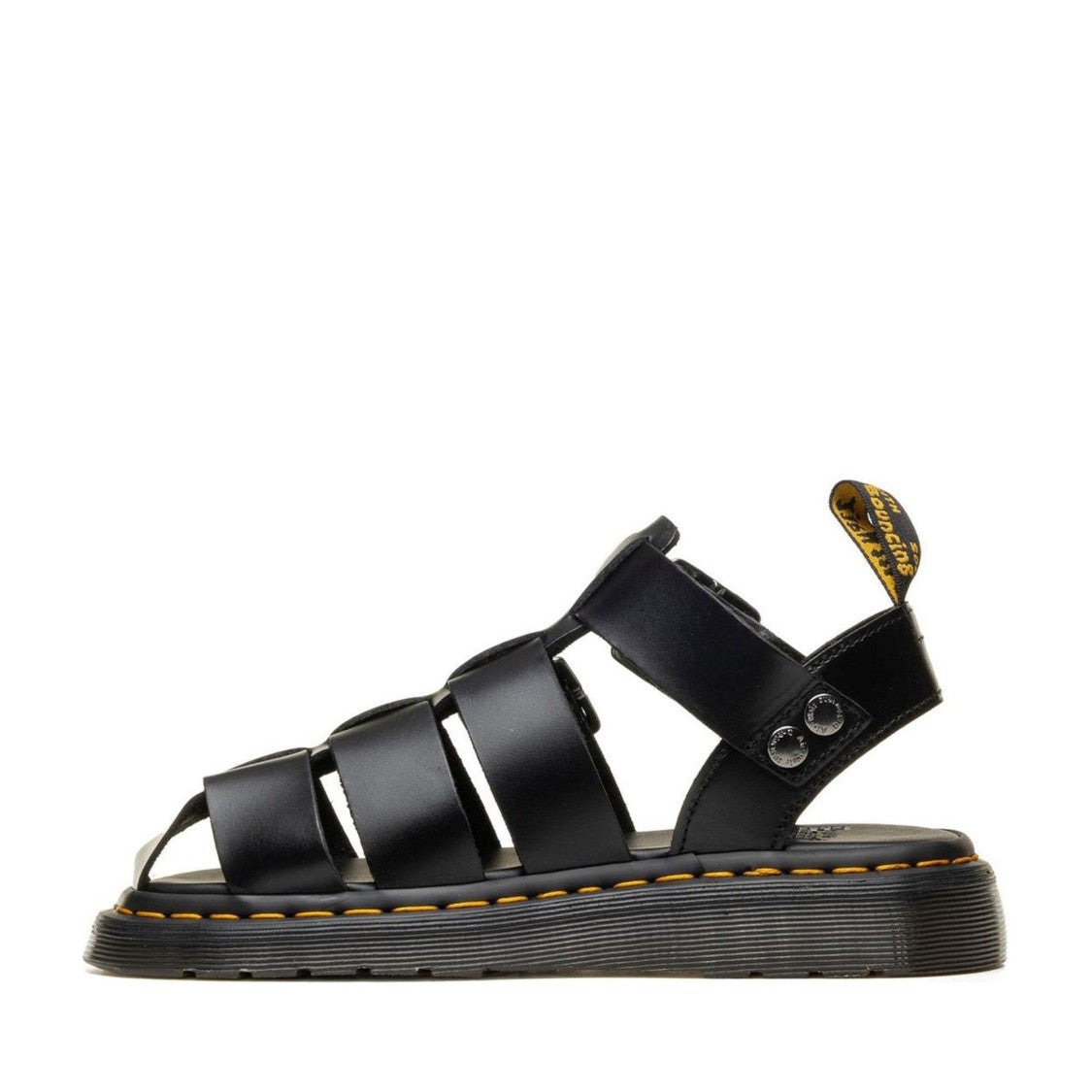 Dr. Martens Black Garin Brando Adjustable Buckles Leather Sandals