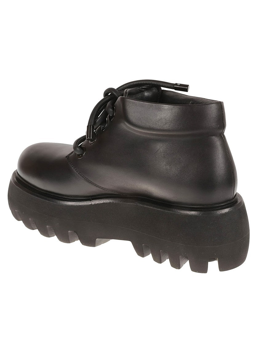 Alexander Mcqueen High-Top Black Calf Leather Boots