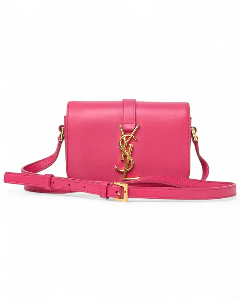 Saint Laurent Smooth Calfskin University Small In Fuchsia