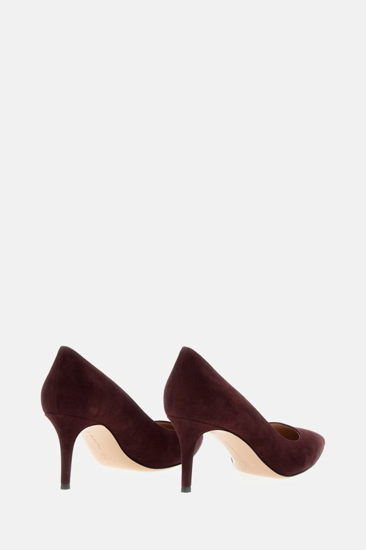 Gianvito Rossi Burgundy Suede Gianvito Rossi Pumps With 70 Mm Heel