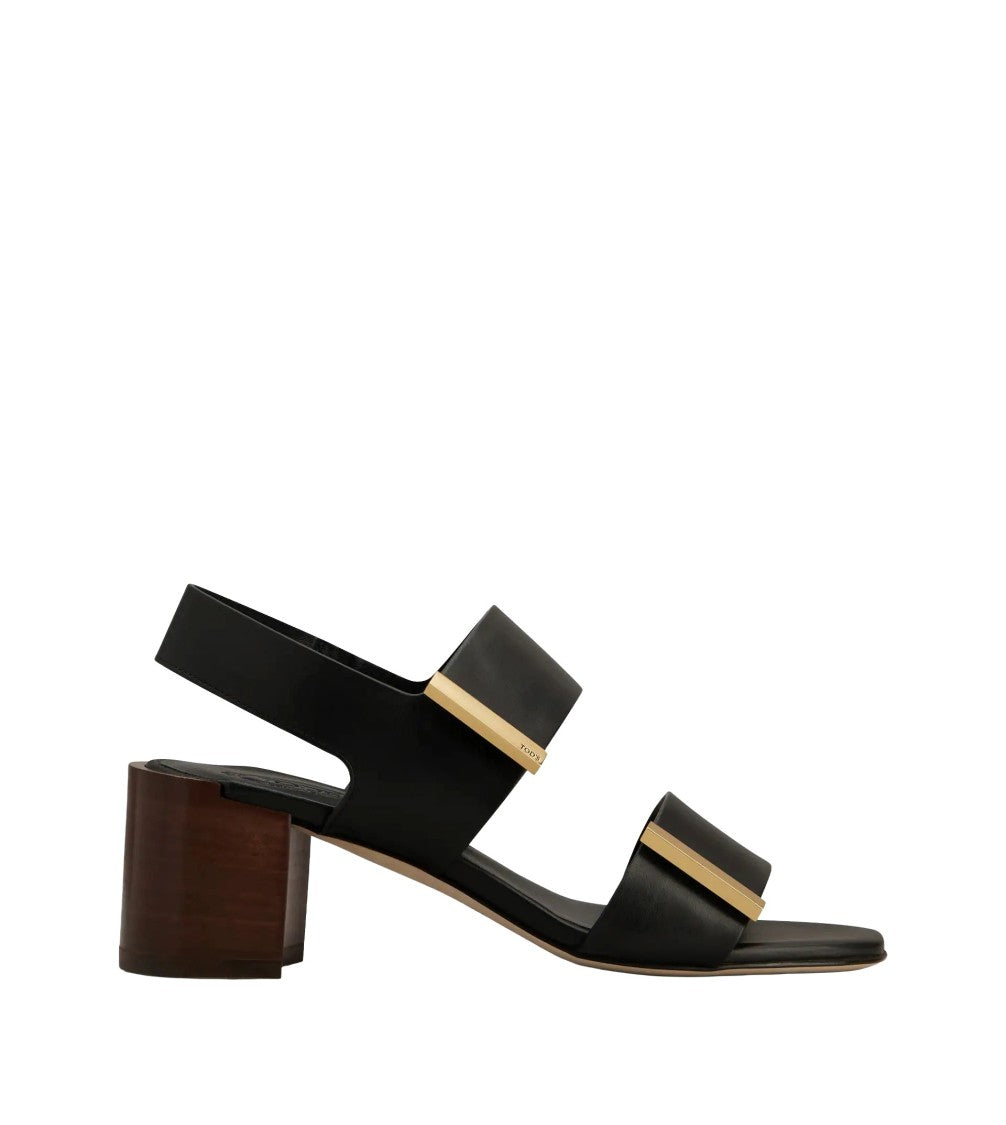 Tod's Sand. Cuoio T55 03L Metal Strap Sandals