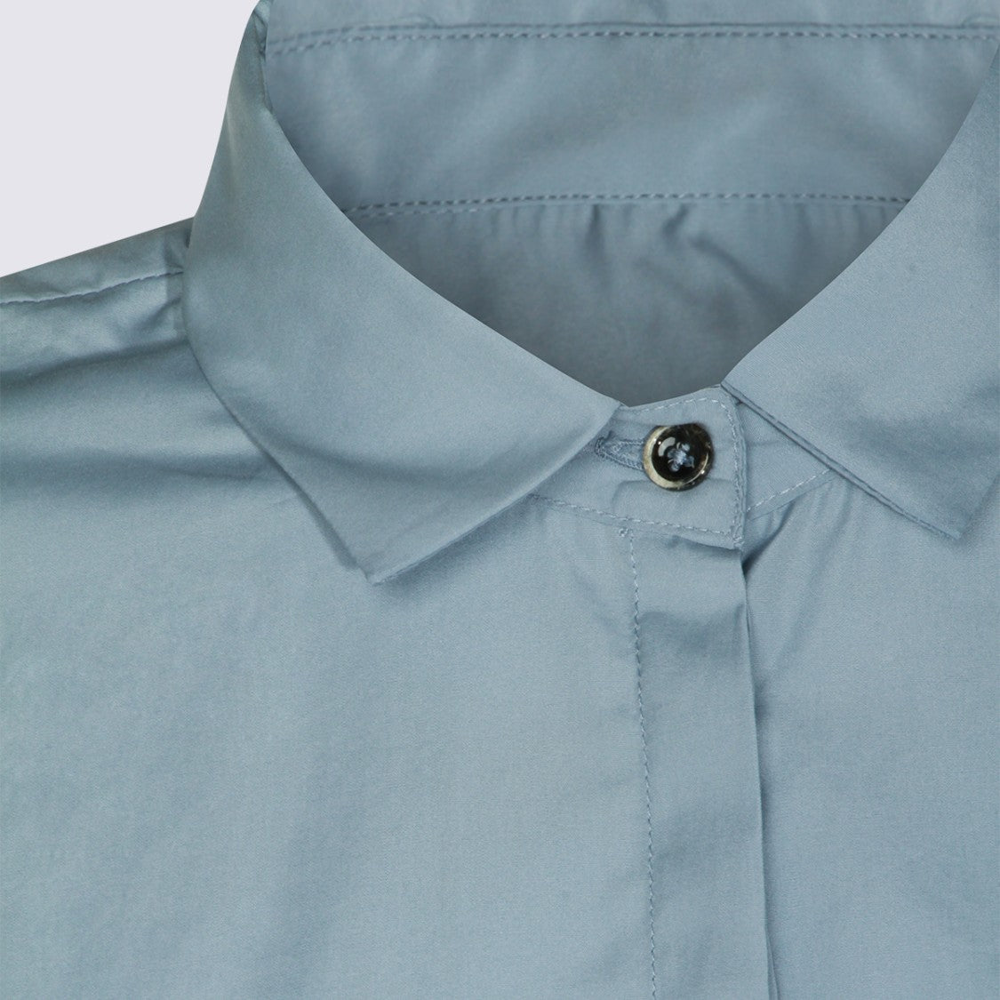 Nine In The Morning Relaxed Fit Blue Shirt With Classic Collar And Concealed Placket