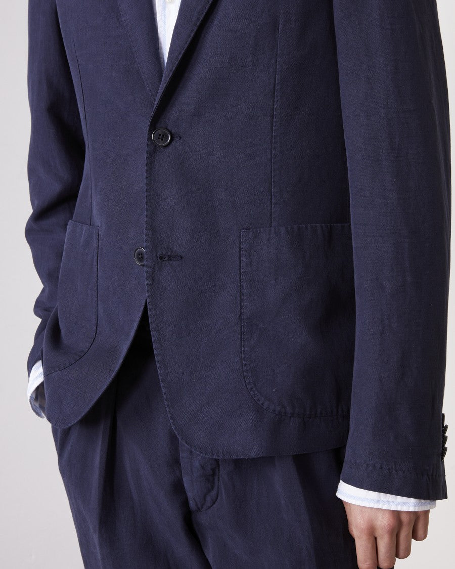 Officine Generale Unconstructed Two-Button Jacket With Soft Shoulder Design