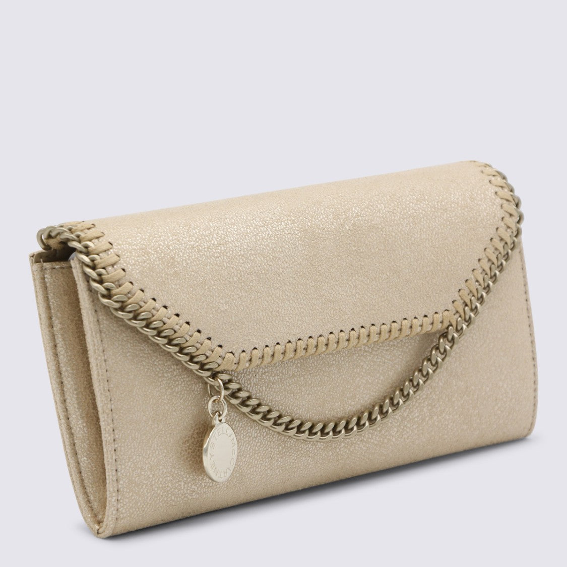 Stella Mccartney Gold Faux Leather Continental Wallet Crossbody Bag