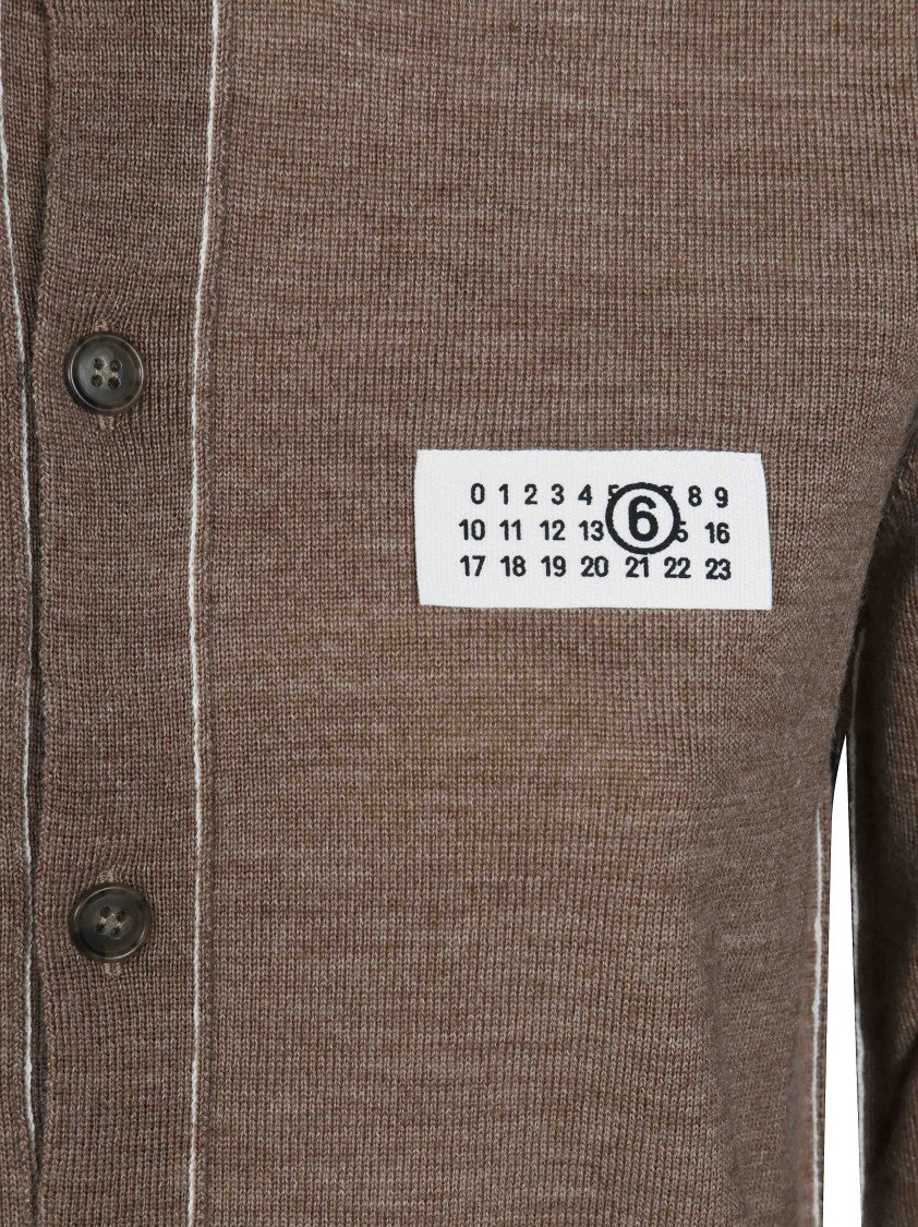 Mm6 By Maison Margiela Brown Patch Knit Cardigan