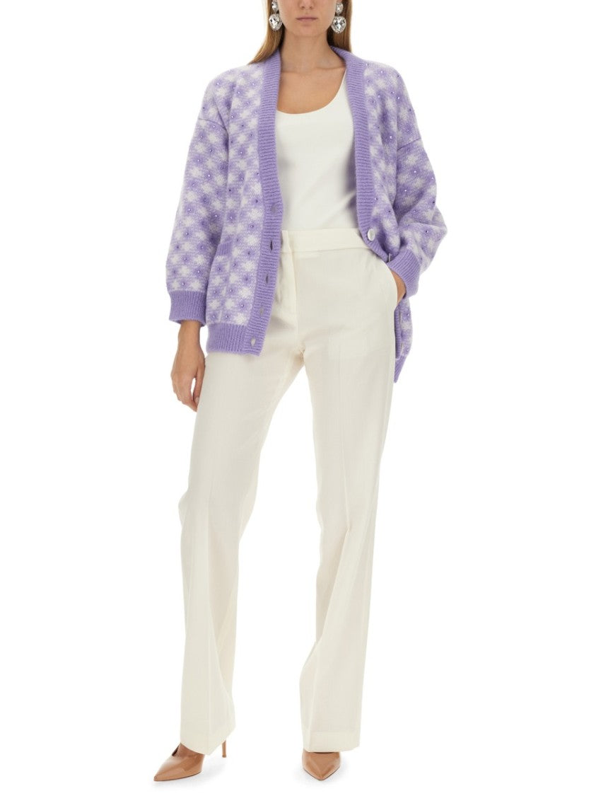 Alessandra Rich Textured V-Neck Cardigan