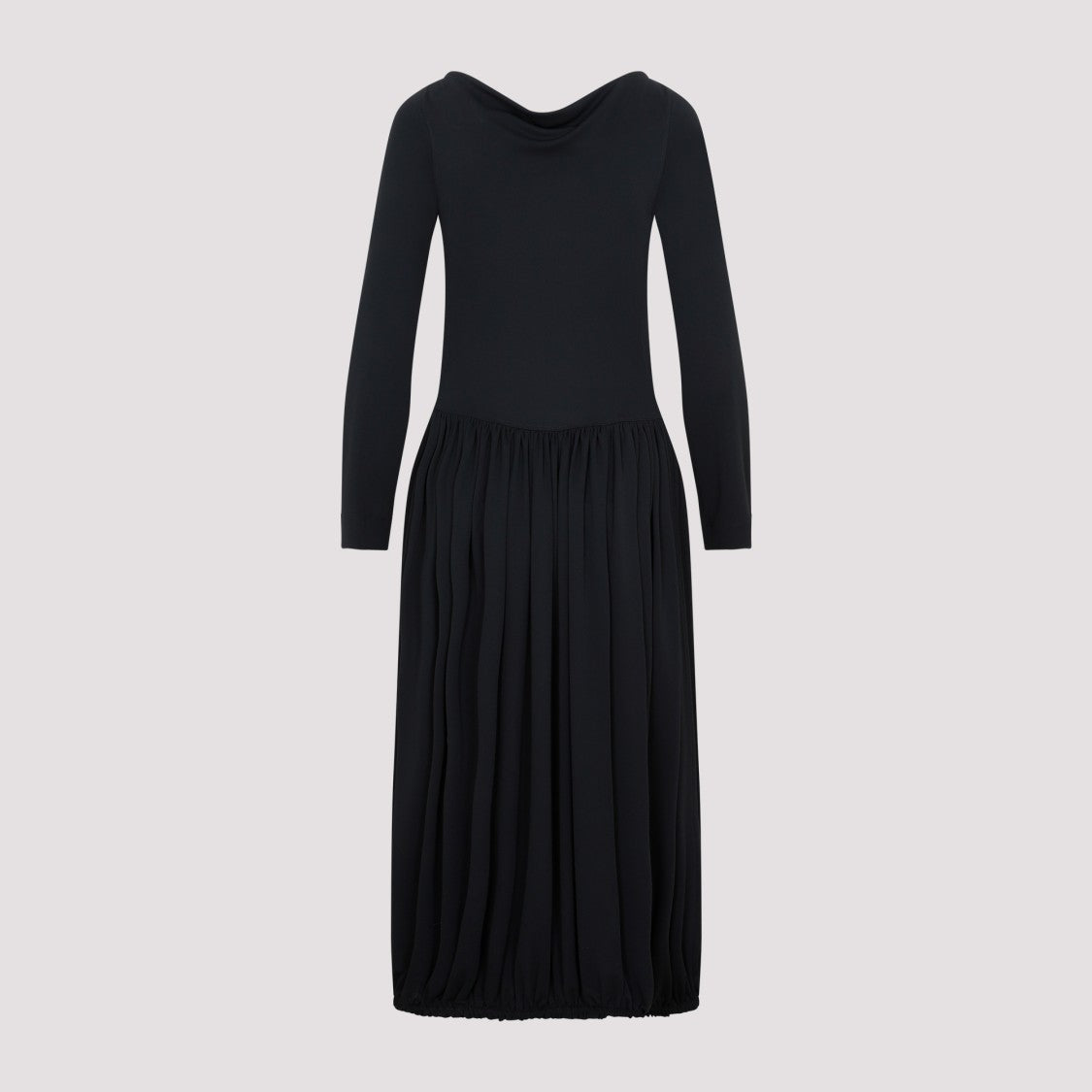 Lanvin Black Ls Drape Midi Dress