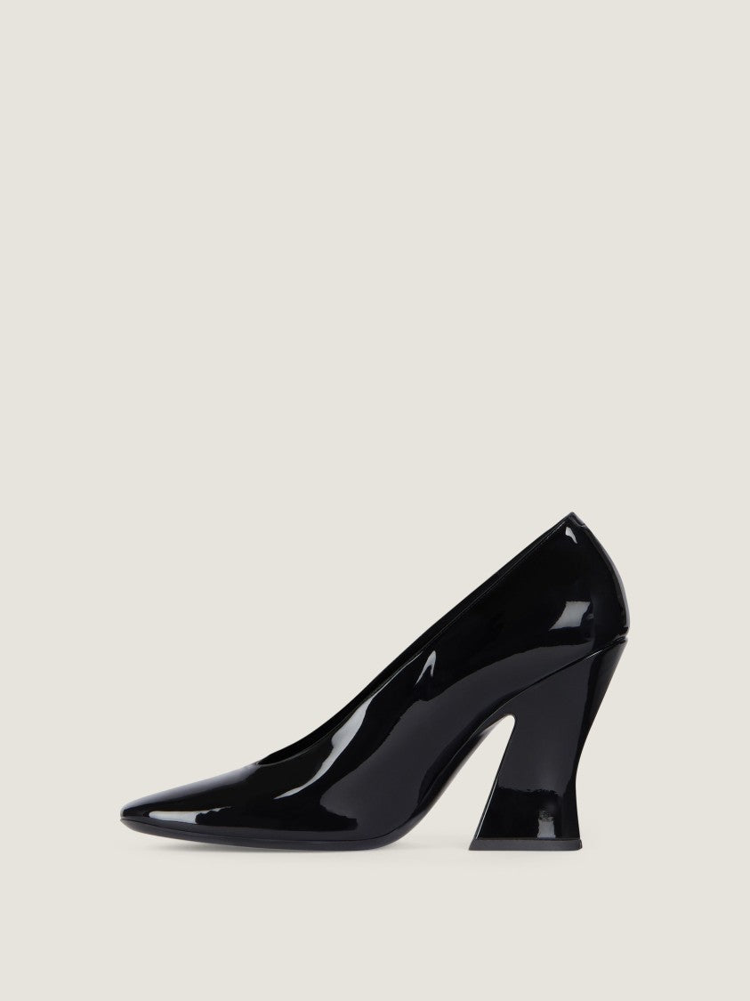 Givenchy Sculpted Black Patent Leather Block Pumps
