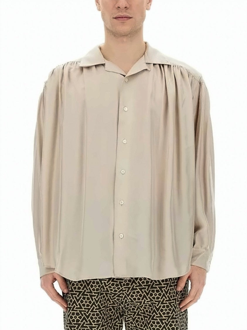 Aïe Loose-Fit Long-Sleeve Shirt With Pleated Shoulders