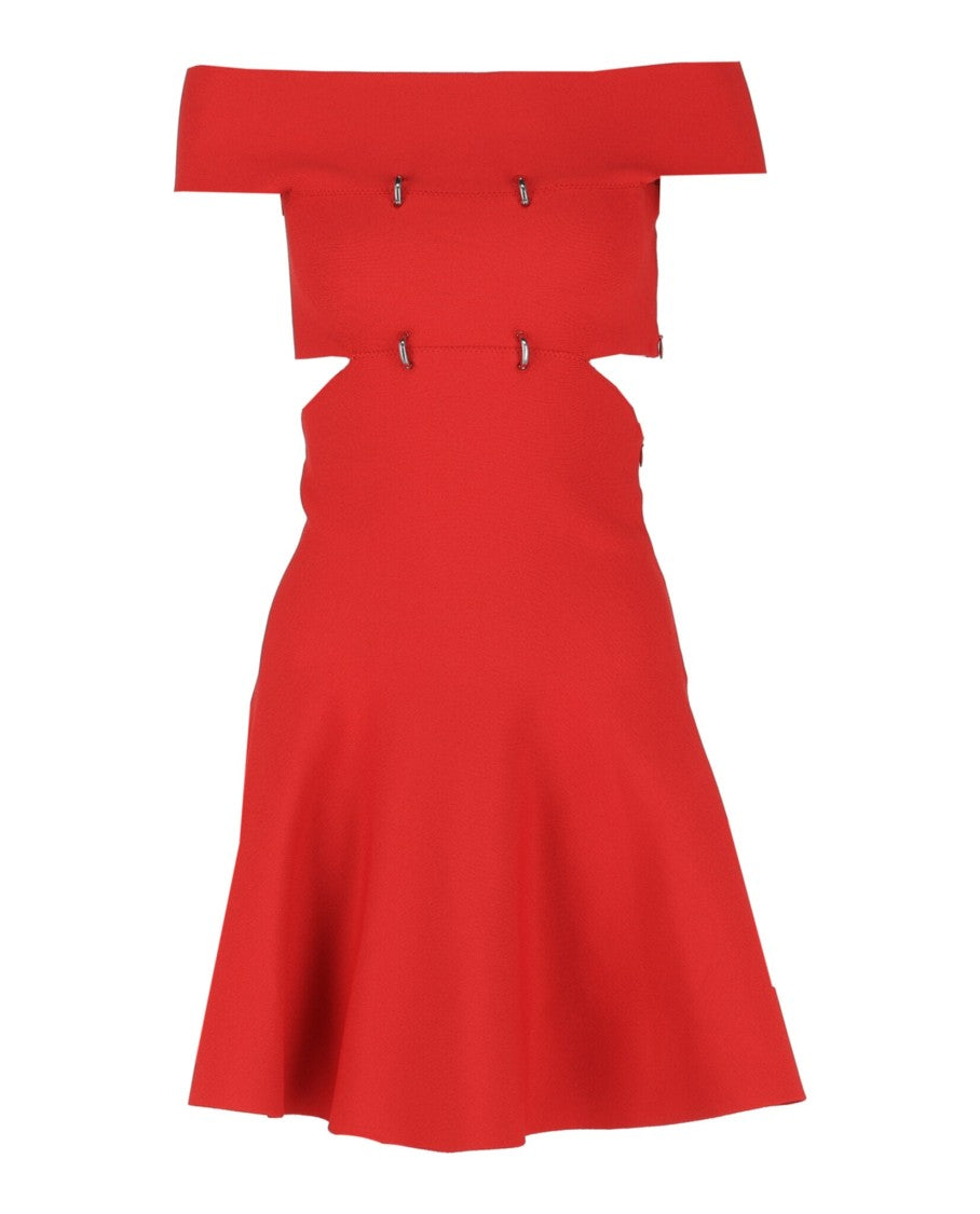 Alexander Mcqueen Off-Shoulder Mini Dress With Cutout Accents