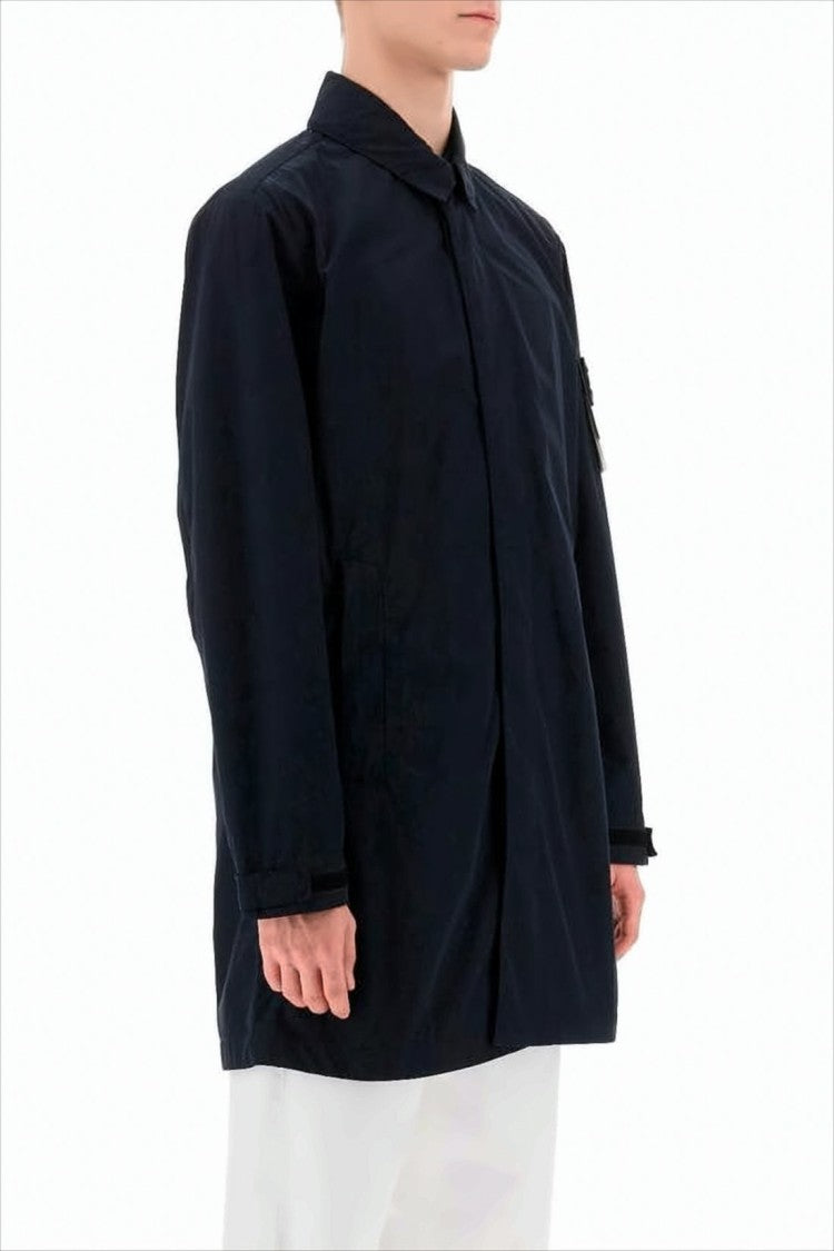 Stone Island Black Jacket With Classic Collar