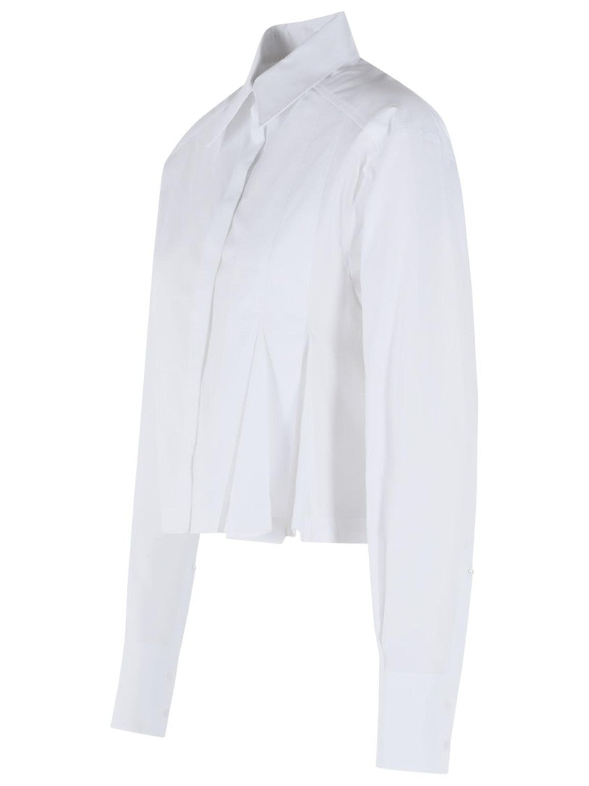 Sportmax Certo' Cropped Shirt In Cotton Poplin