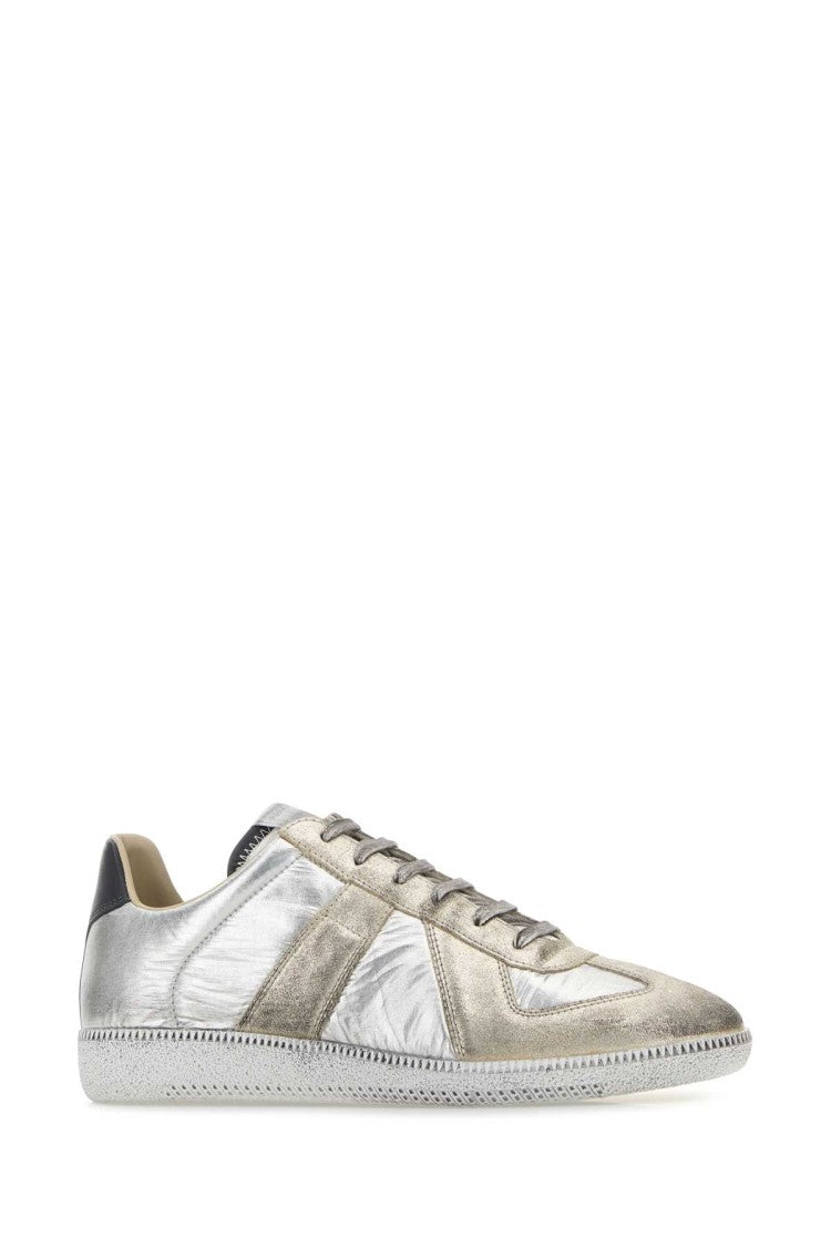 Maison Margiela Silver Leather Replica Sneakers