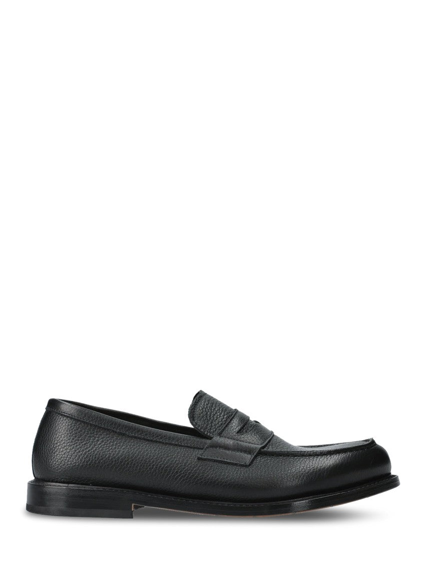 Premiata Black Slip-On Shoes With Lamb Leather Finish
