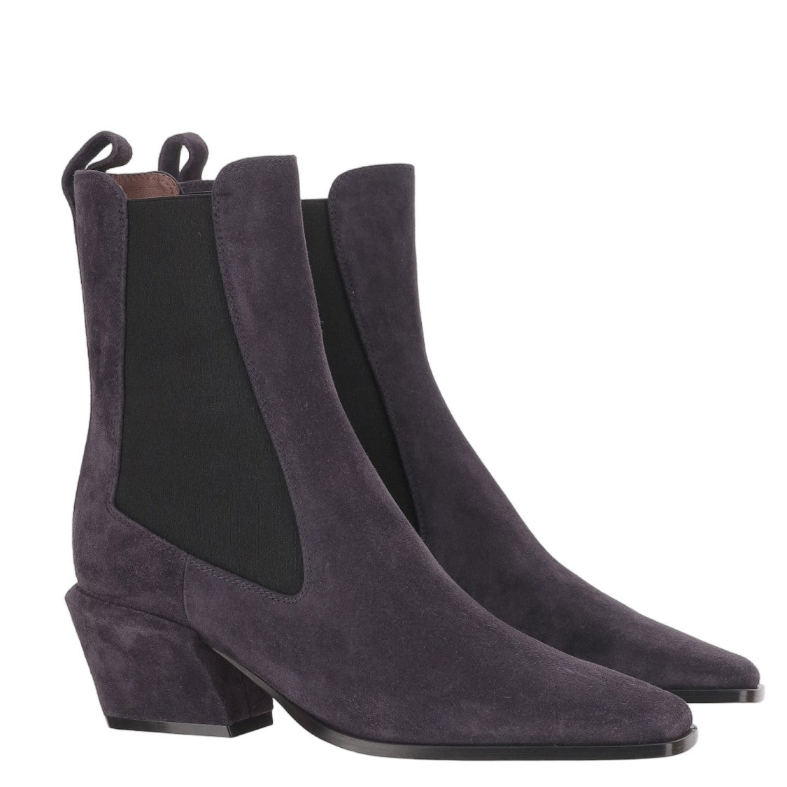 Paris Texas Calf Suede Ankle Boots With Square Toe And Covered Heel