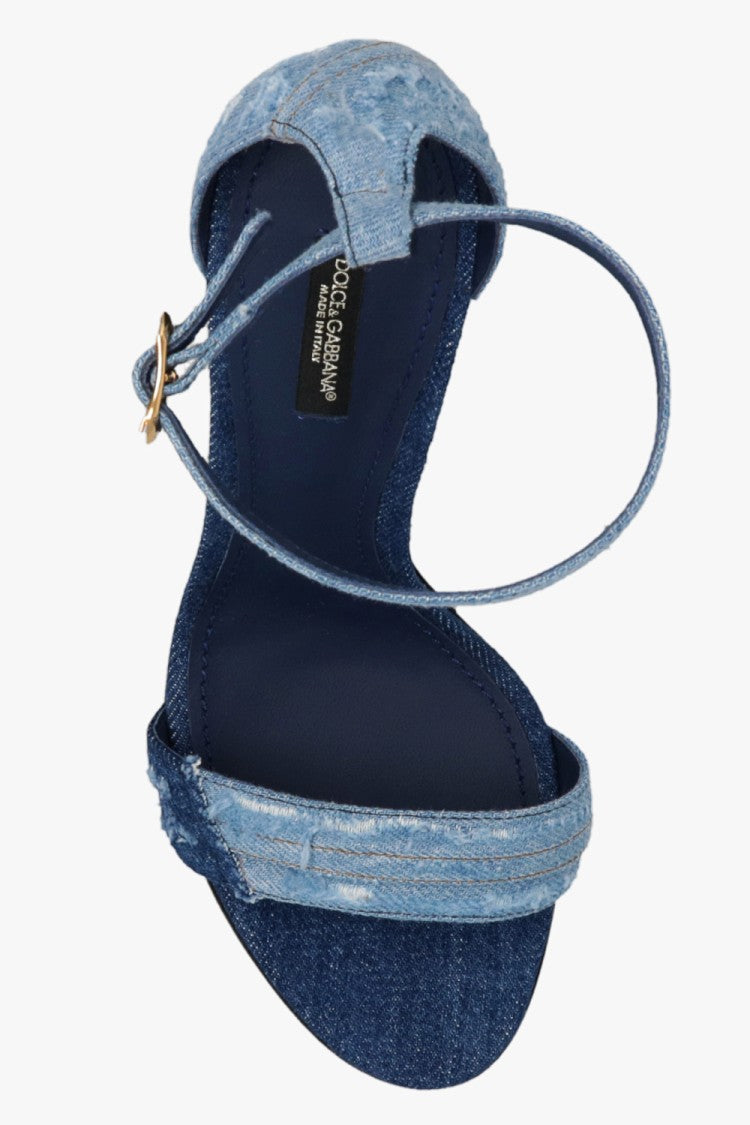 Dolce & Gabbana Vintage Denim Heeled Sandals
