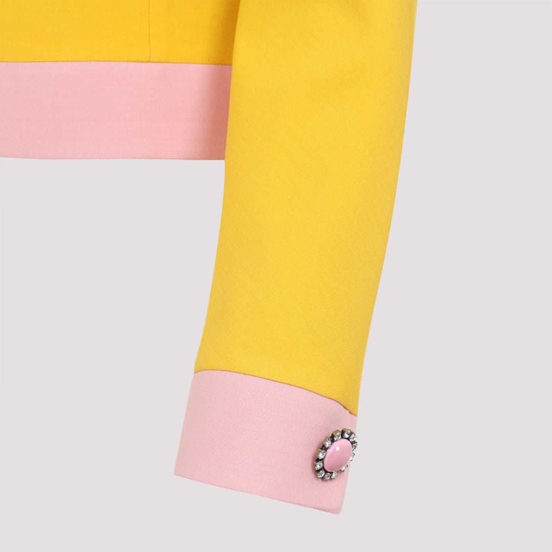 Valentino Cropped Jacket In Yellow And Pink Hues