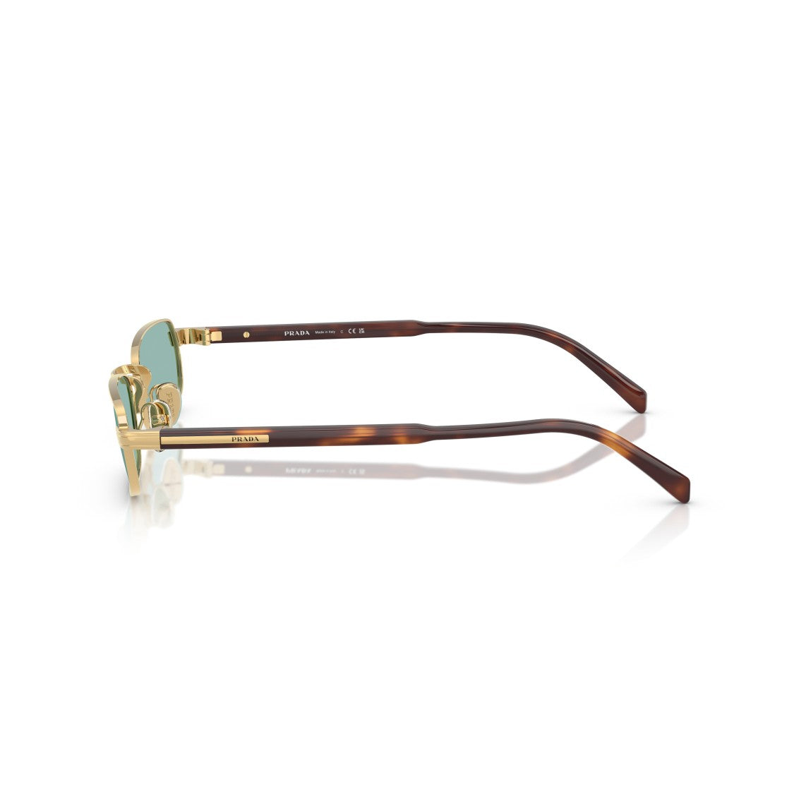 Prada 0Pr B54s Gold-Tone Metal Rectangular Sunglasses