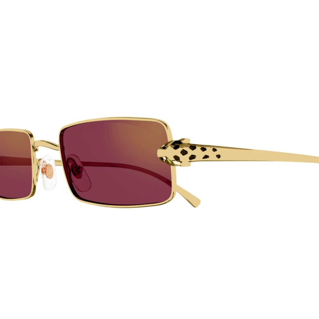 Cartier Rectangular Frame Sunglasses With Panther Head Design