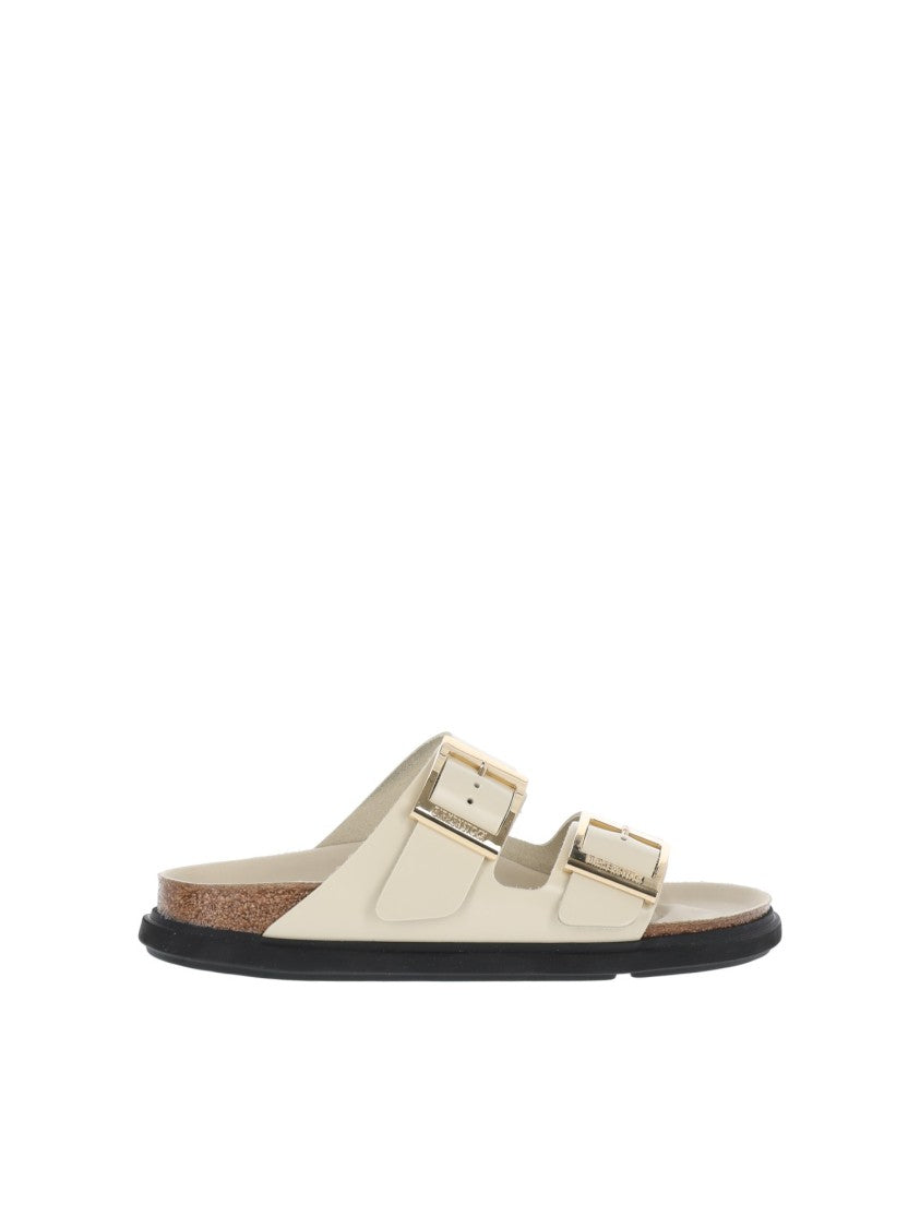 Birkenstock Ecru Arizona Natural Leather Slide Sandal