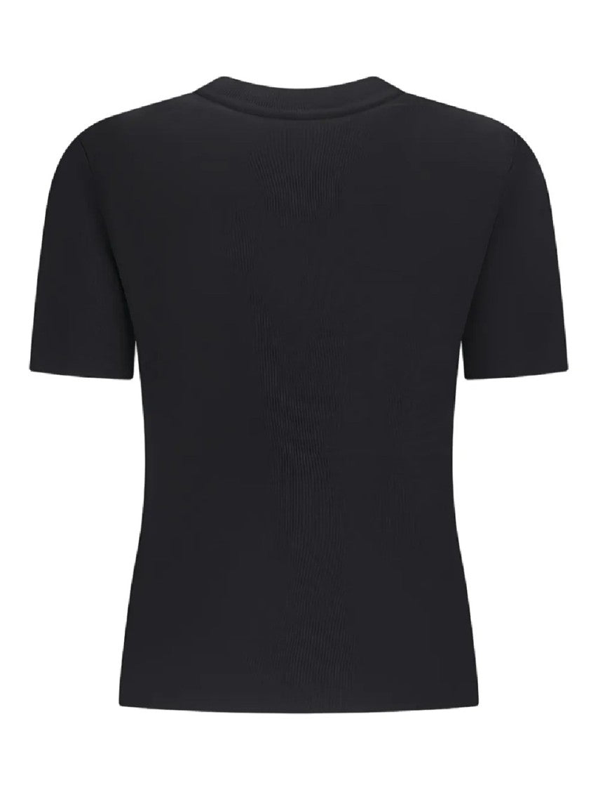 Max Mara Fitted Short-Sleeve Top With Tonal Embroidery