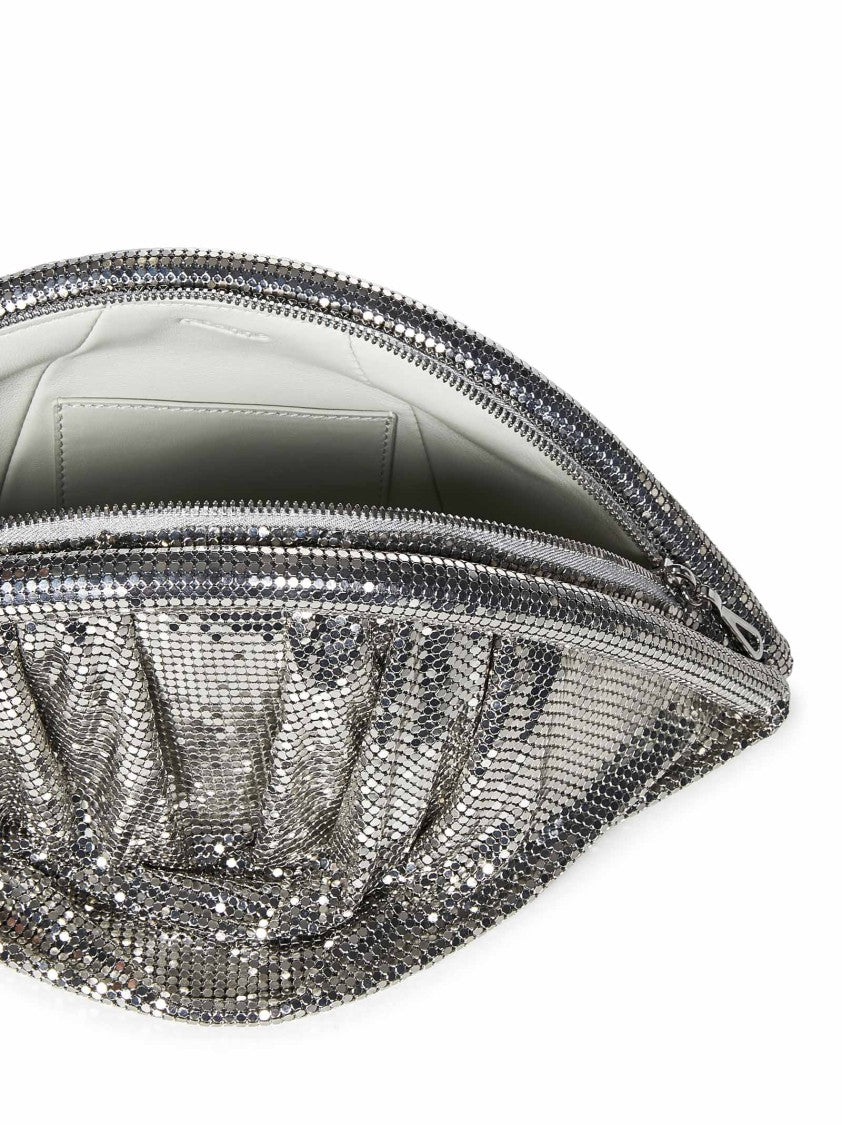 Rabanne Shell-Shape Clutch With Pixel Mesh Design
