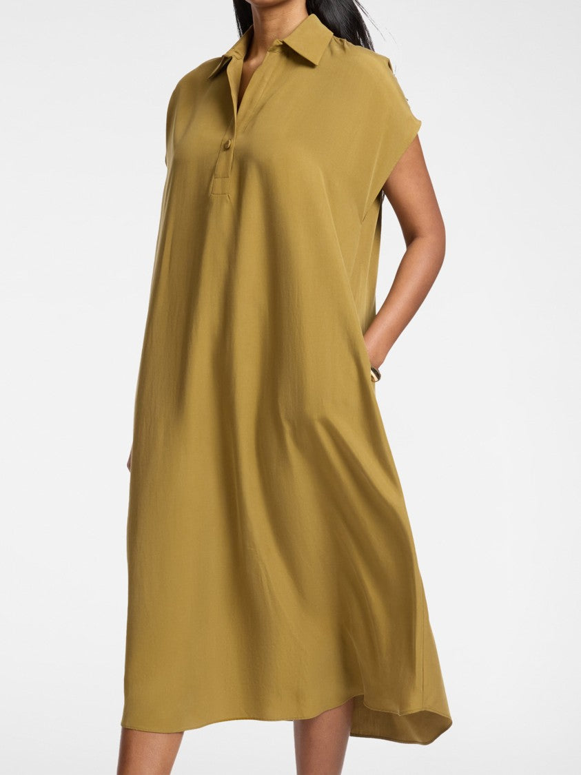 Elena Miro` Flowing Midi Classic Collar Relaxed Dress