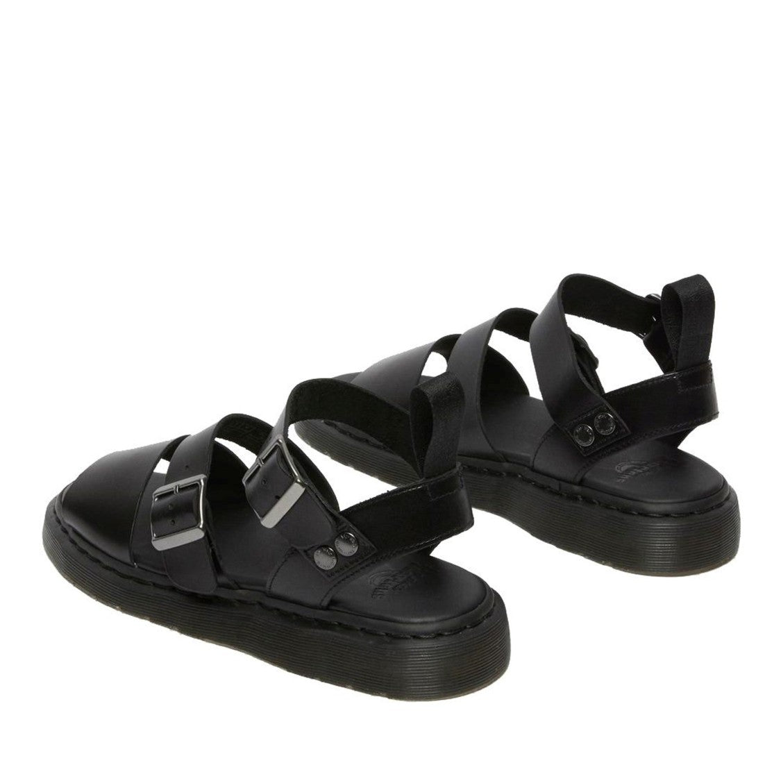 Dr. Martens Black Gryphon Adjustable Straps Leather Sandals