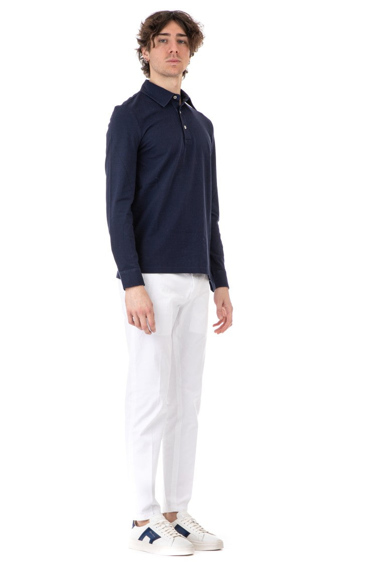 Ballantyne Long Sleeve Cotton Piquet Polo
