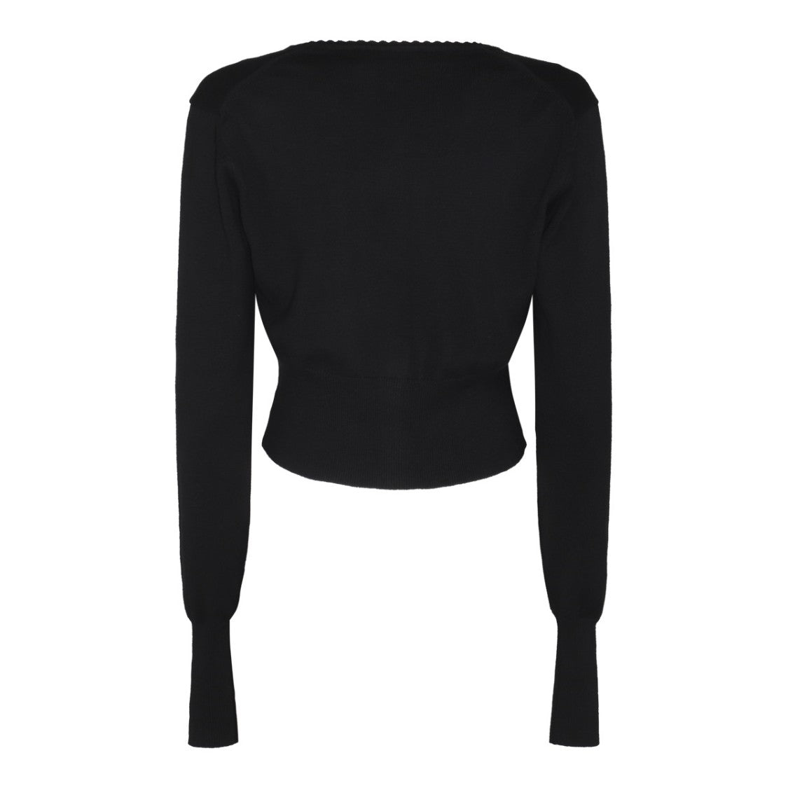 Vivienne Westwood Cropped Black Knitwear Sweater With Button Fastening And Iconic Logo