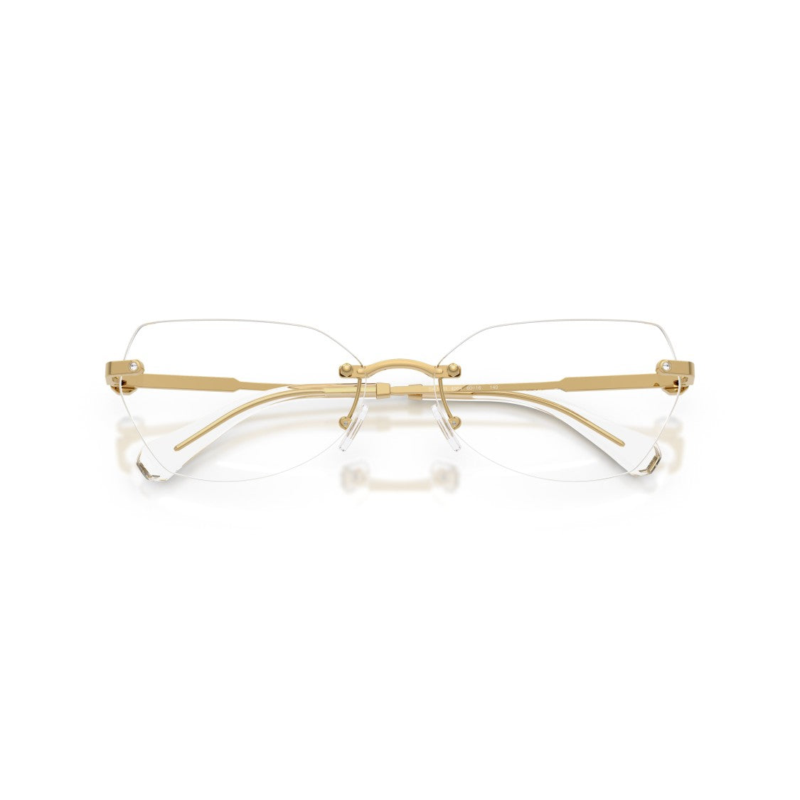 Swarovski 0Sk1031 Rimless Gold Metal Eyeglasses With Textured Temples