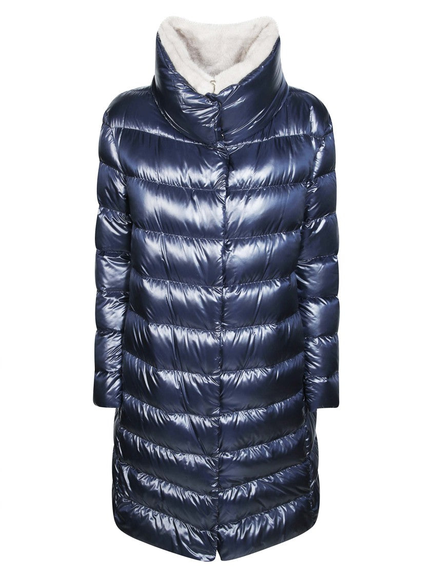 Herno Shiny Quilted High-Collar Down Jacket