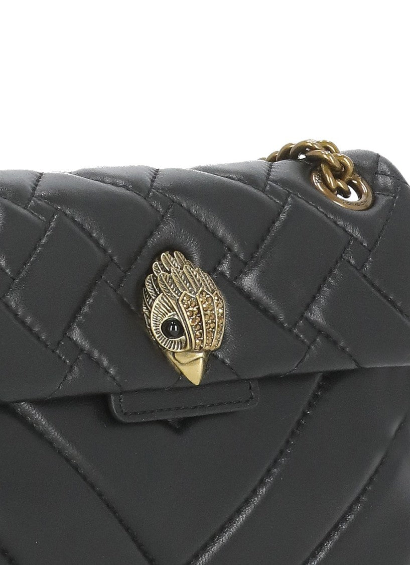 Kurt Geiger Quilted Mini Kensington Bag With Rhinestone Clasp Detail