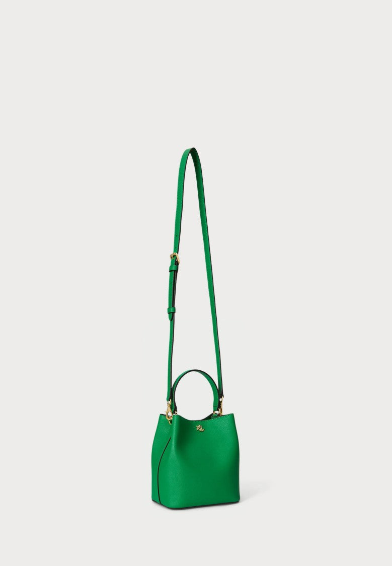 Lauren Ralph Lauren Green Reese Small Silk Bucket Bag
