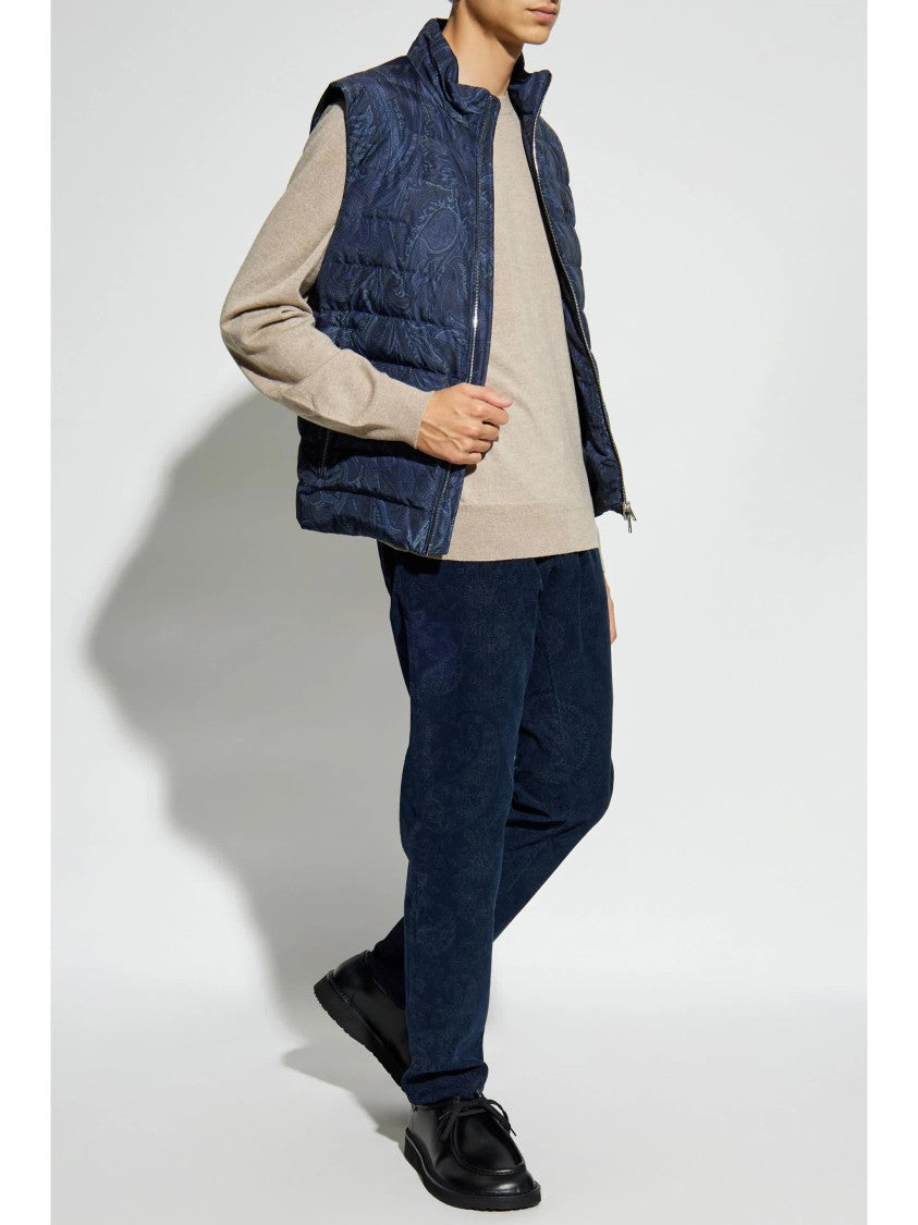 Etro Crew Neck Neutral Beige Wool Sweater