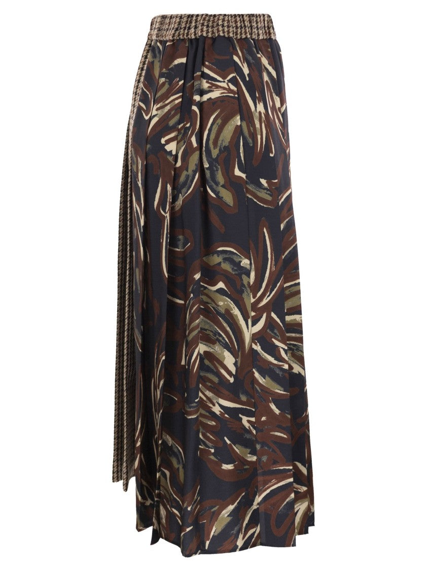 Max Mara Fanale - Pied De Poule Wool Pleated Skirt