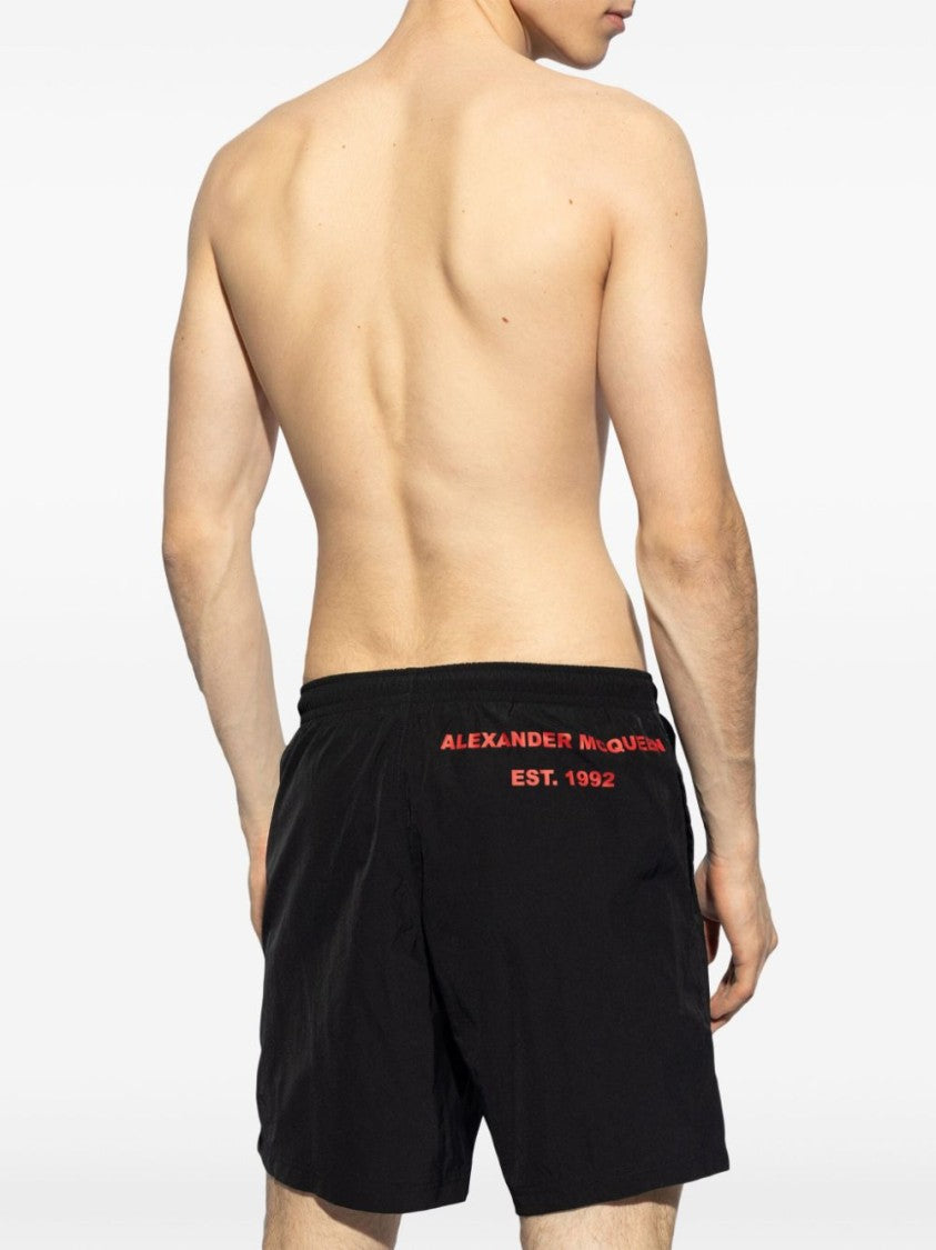 Alexander Mcqueen Black Swim Shorts