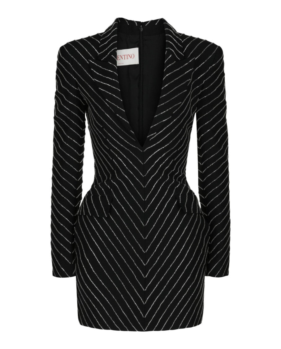 Valentino Beaded Striped Blazer Dress