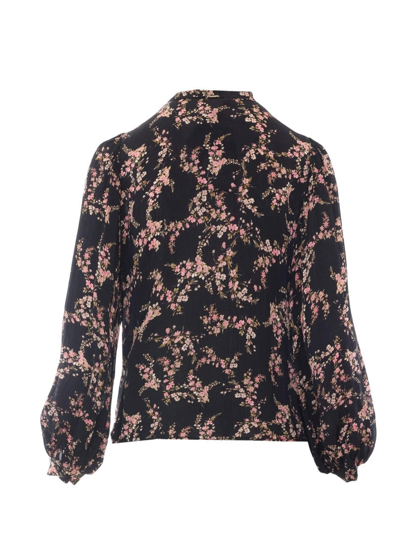 Twin-Set Lightweight Floral Printed Puffed-Sleeve Blouse