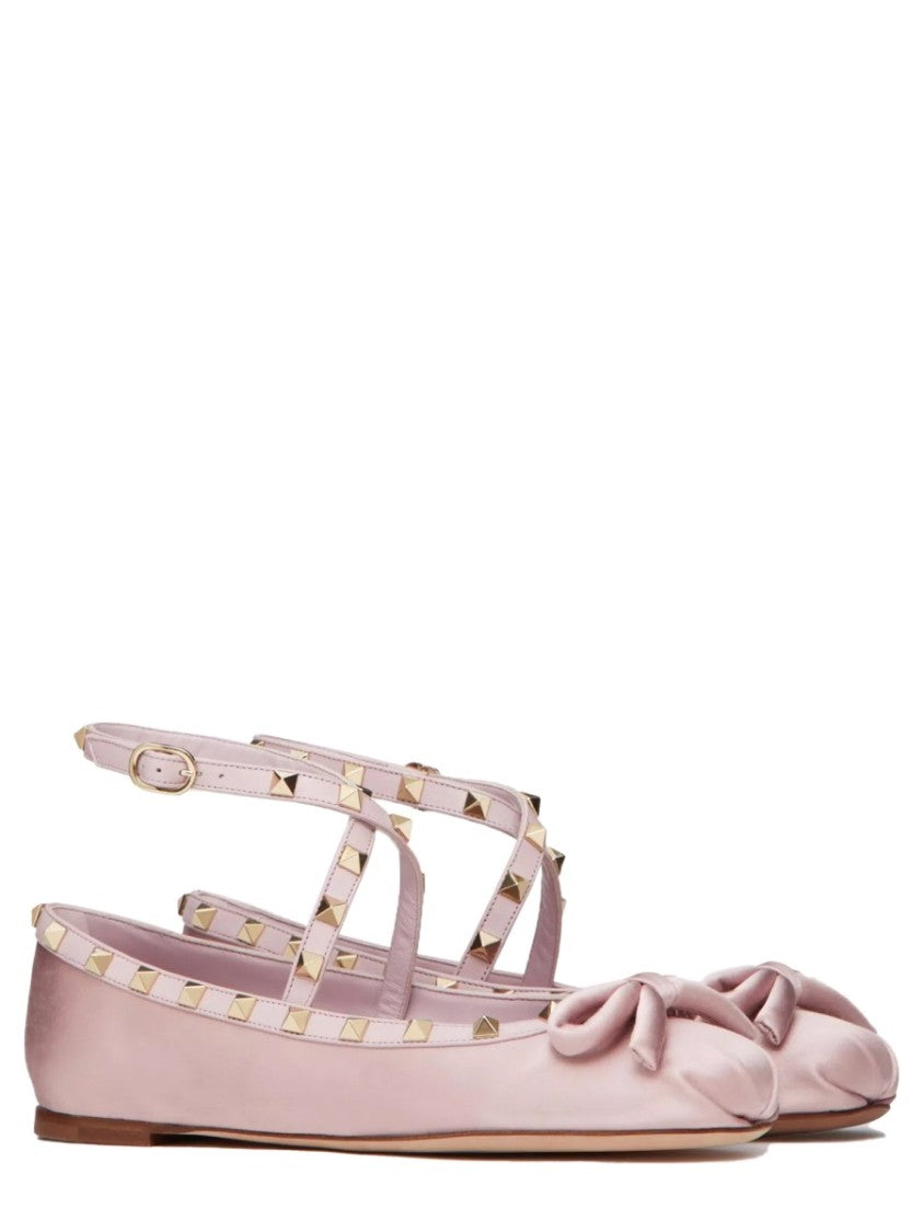 Valentino Garavani Satin "Rockstud" Ballerina