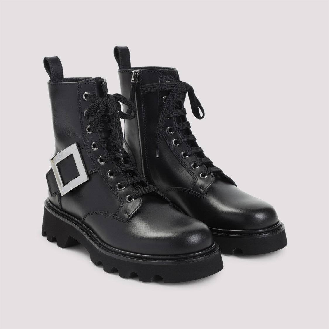 Roger Vivier Lace-Up Ankle Boots With Rubber Sole