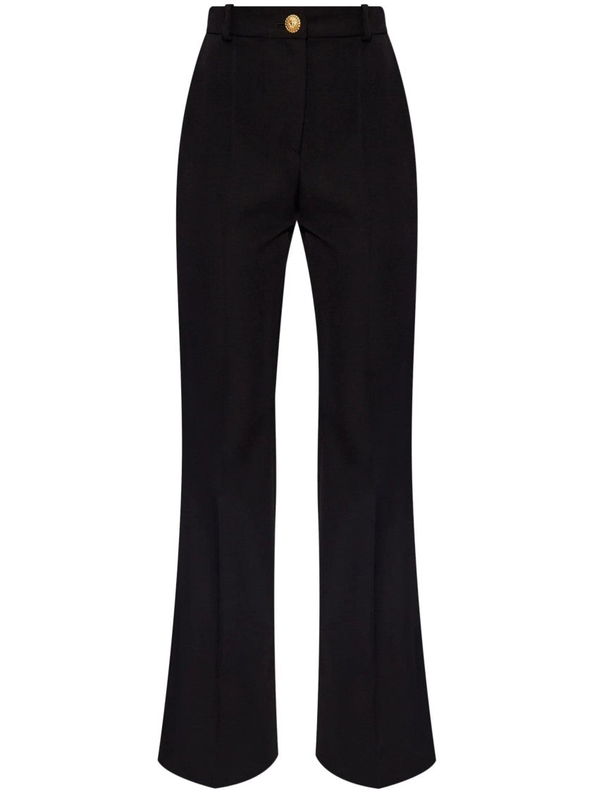 Balmain Flared Virgin-Wool Trousers With High Waist And Tailored Silhouette