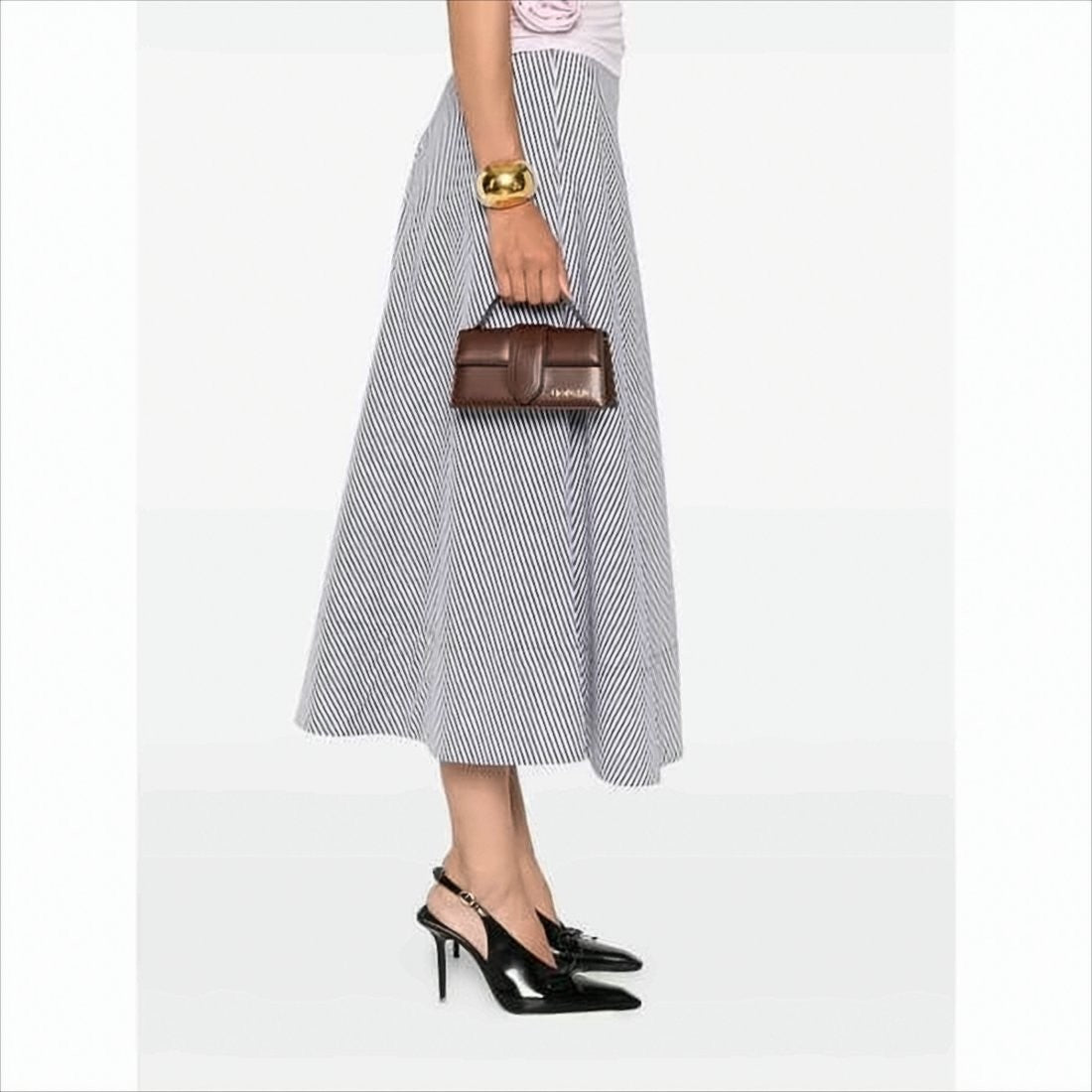 Jacquemus Structured Calf Leather Shoulder Bag With Signature Logo