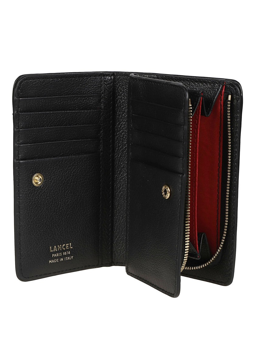 Lancel Black Bcbg Textured Cow Leather Wallet