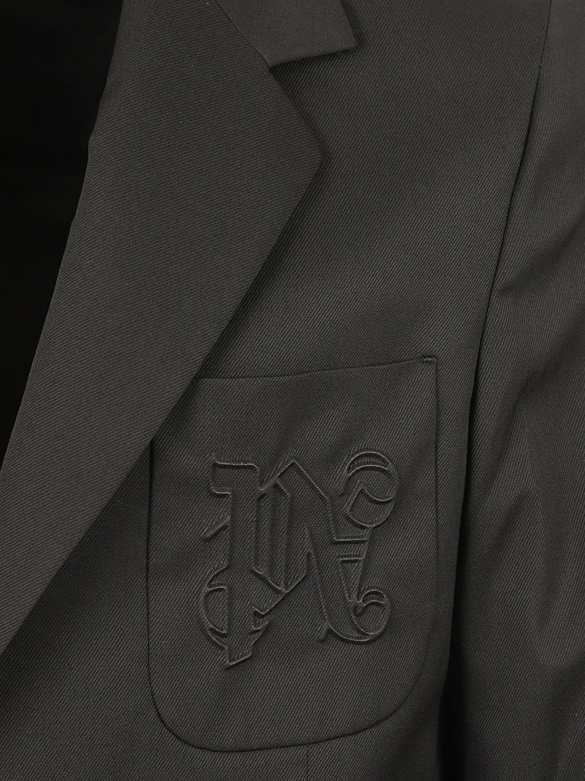 Palm Angels Tailored Black Jacket With Notched Lapel