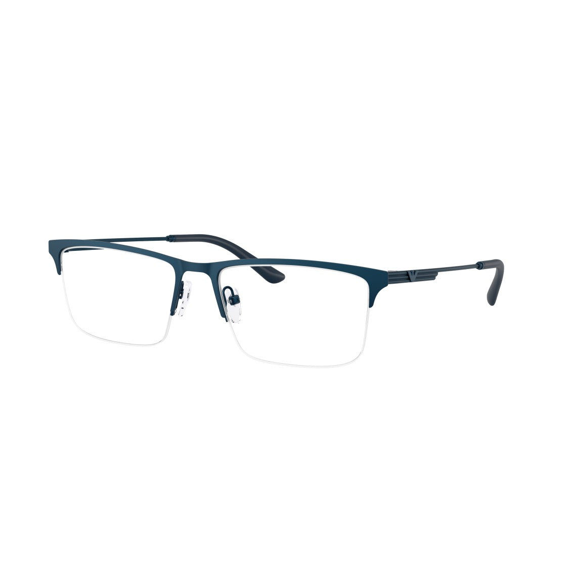 Emporio Armani 0Ea1177 Square Semi-Rimless Eyeglasses With Sleek Blue Accents