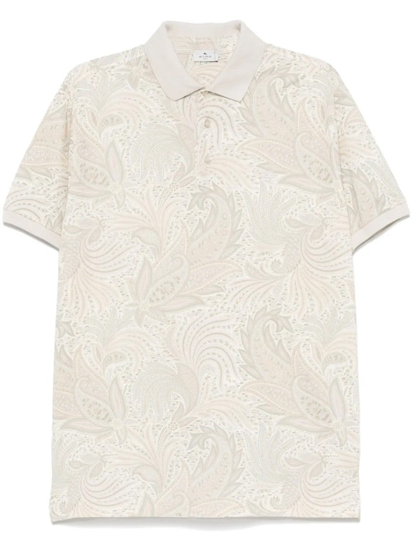 Etro Short Sleeve Paisley Pattern Polo Shirt